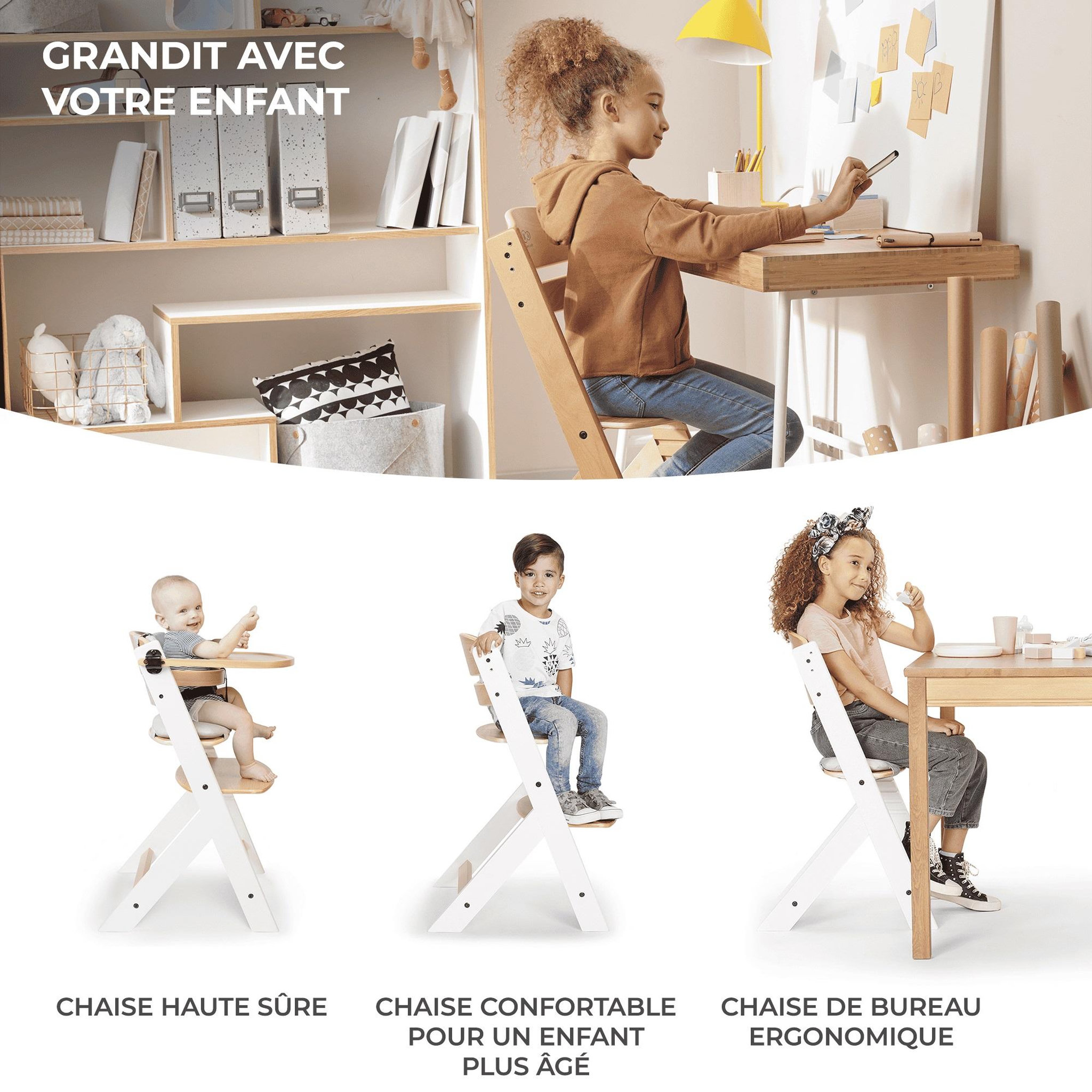 Voir la diapositive 2 : KINDERKRAFT Draisienne reglable avec roues pu repose pieds