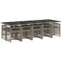 Voir la diapositive 3 : VIDAXL Ensemble a manger de jardin 11pcs avec coussins gris poly rotin