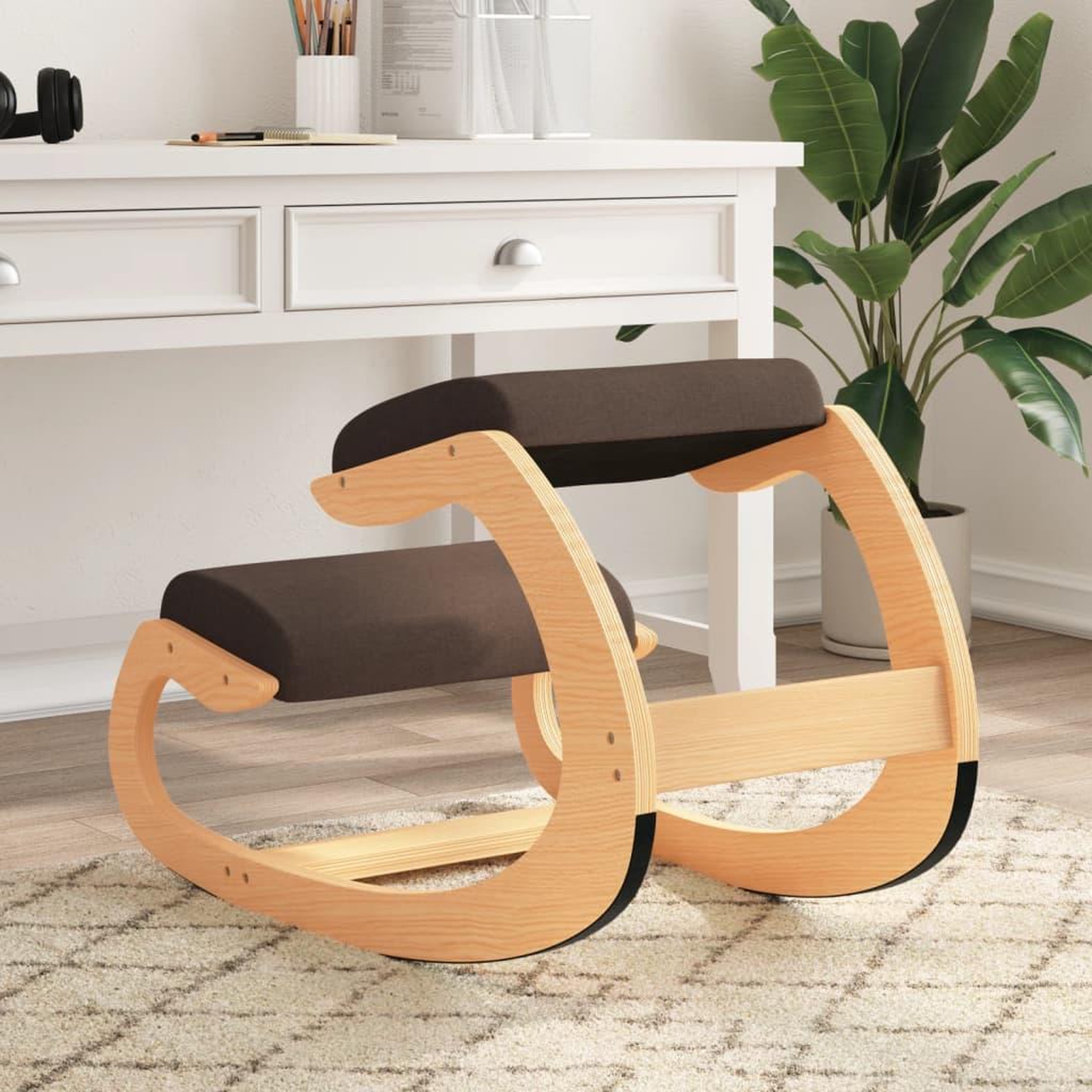 VIDAXL Chaise assis-genoux marron 55x84x55 cm contreplaque de bouleau