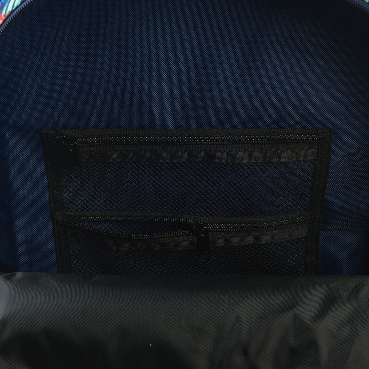 FREEGUN Sac à dos 2 compartiments bleu motifs fleurs 