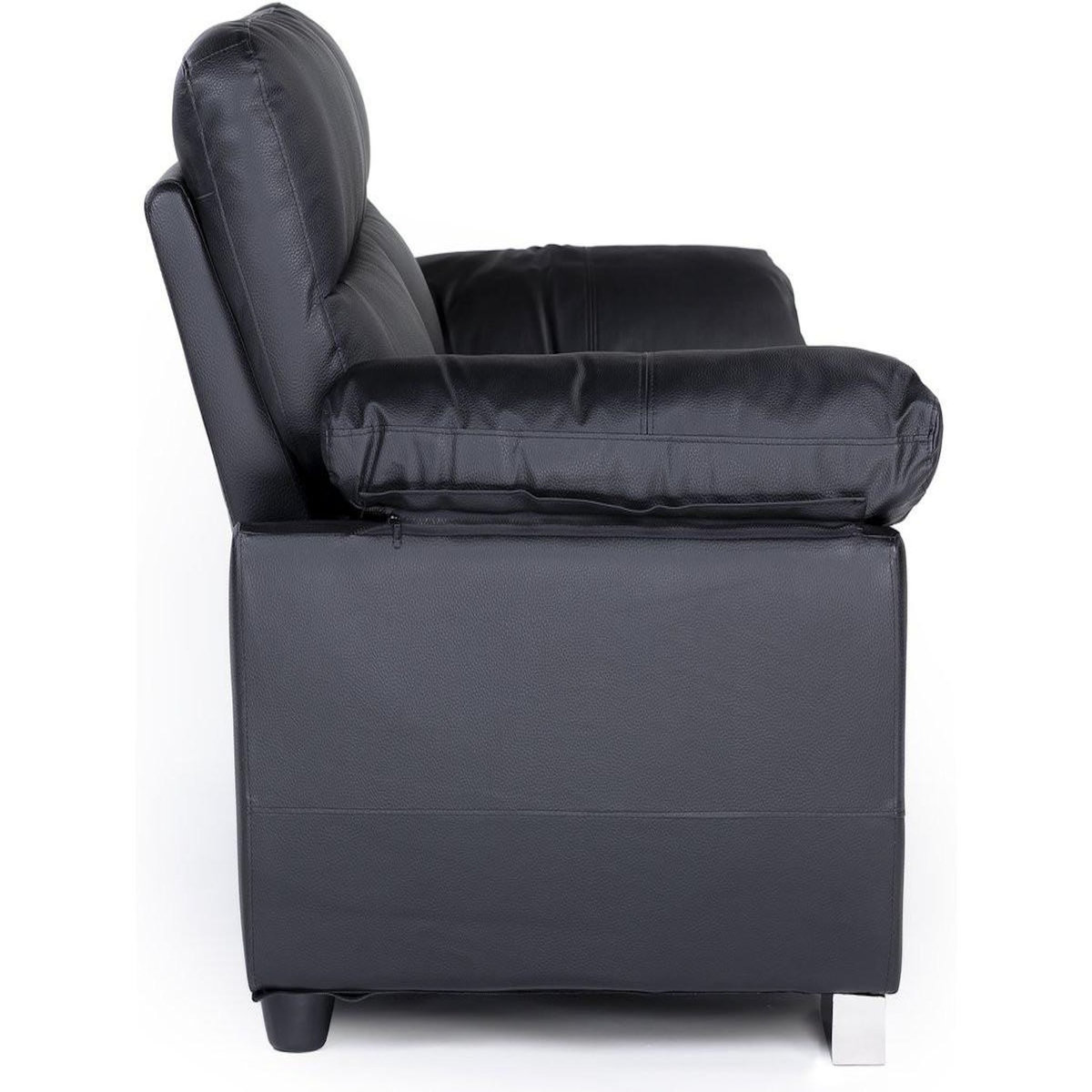 Habitat et Jardin Canapé fixe en cuir reconstitué et PVC  Dallas  - 169 x 88 x 90 cm - 2 places - Noir