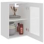 Voir la diapositive 4 : VIDAXL Armoire en verre suspendue Blanc 40x31x60 cm Bois d'ingenierie