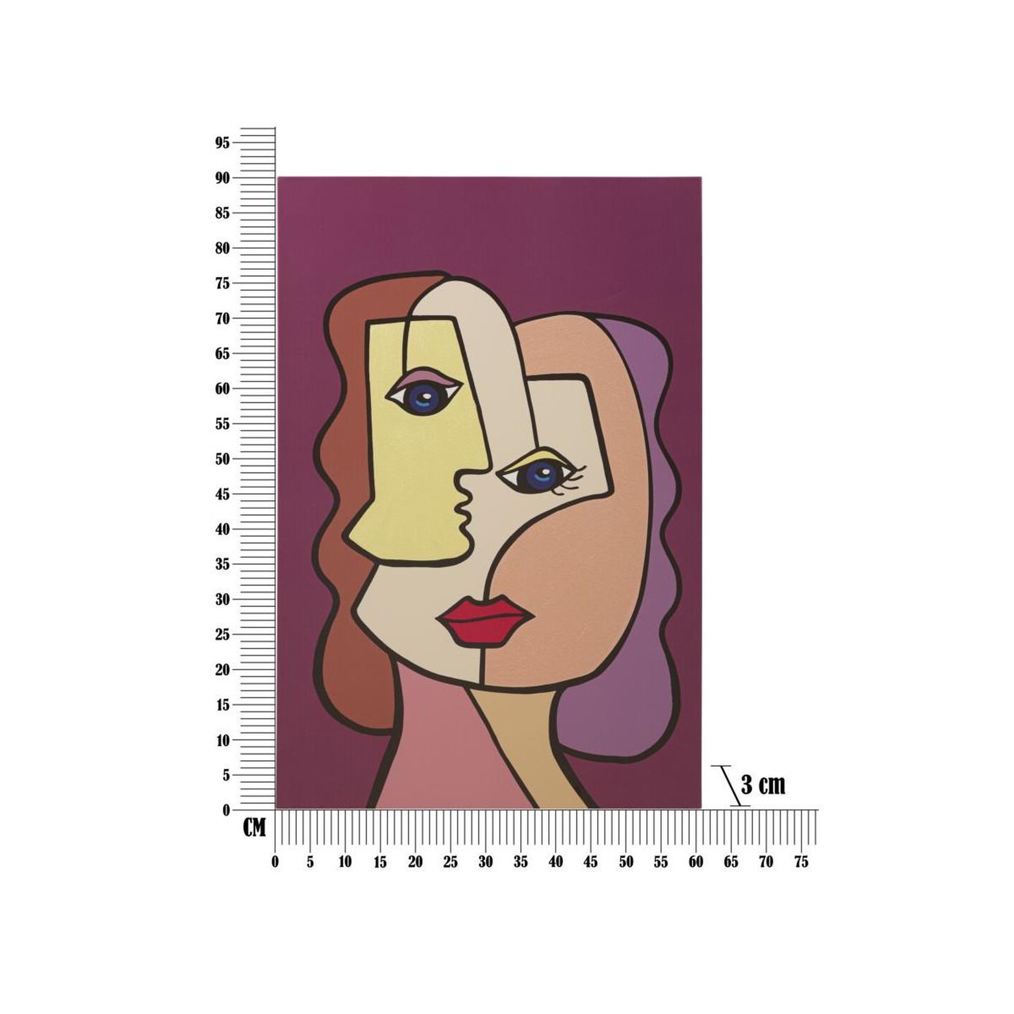 Voir la diapositive 6 : Paris Prix Toile imprimée déco  double visage  60x90cm multicolore