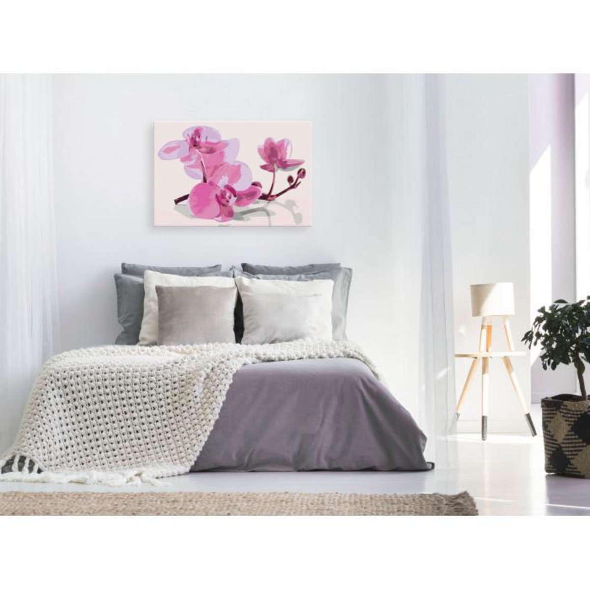 Paris Prix Tableau à Peindre Soi-Même  Fleurs d'Orchidée  40x60cm
