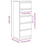 Voir la diapositive 6 : VIDAXL Buffet avec tiroirs sonoma gris 37,5x35x99 cm bois d'ingenierie