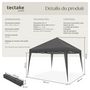 Voir la diapositive 6 : tectake Tonnelle 3 x 3 m gris