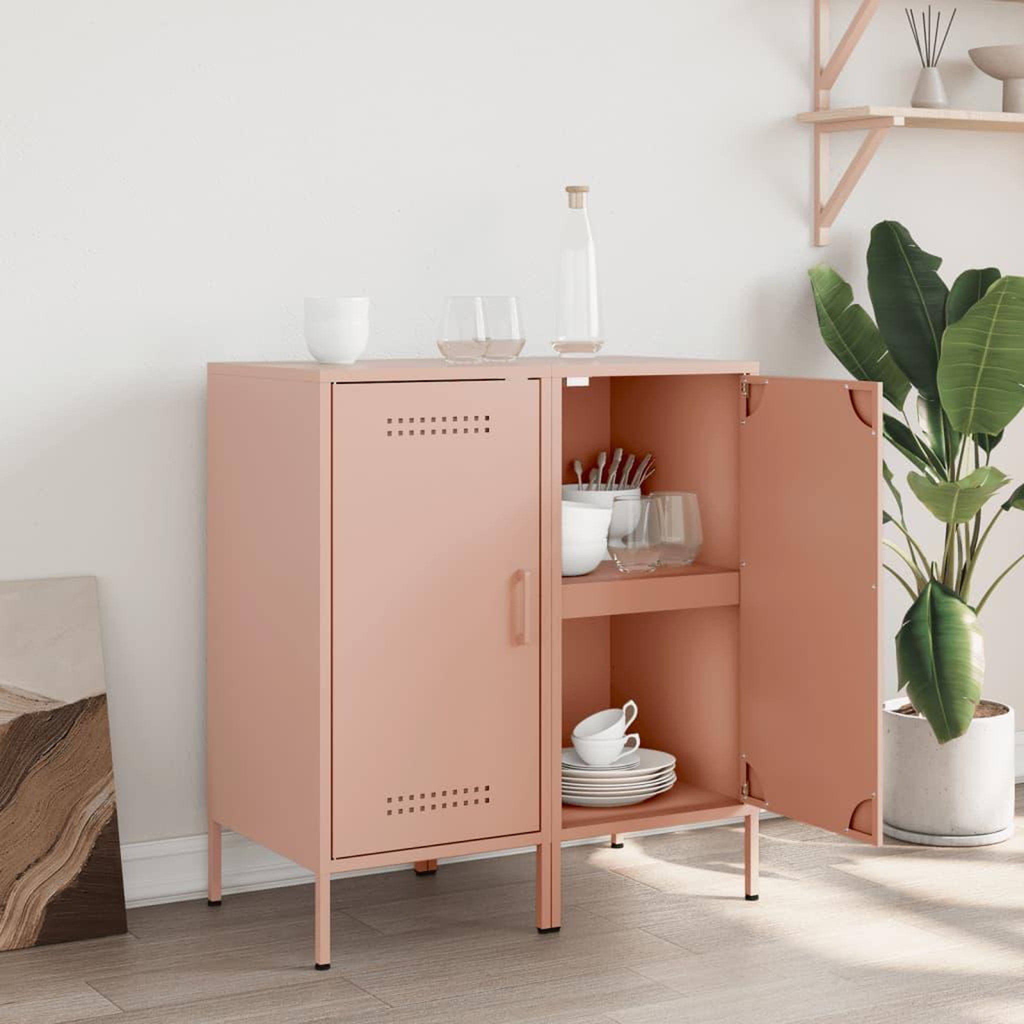 Voir la diapositive 3 : VIDAXL Buffets 2 pcs rose 36x39x79 cm acier