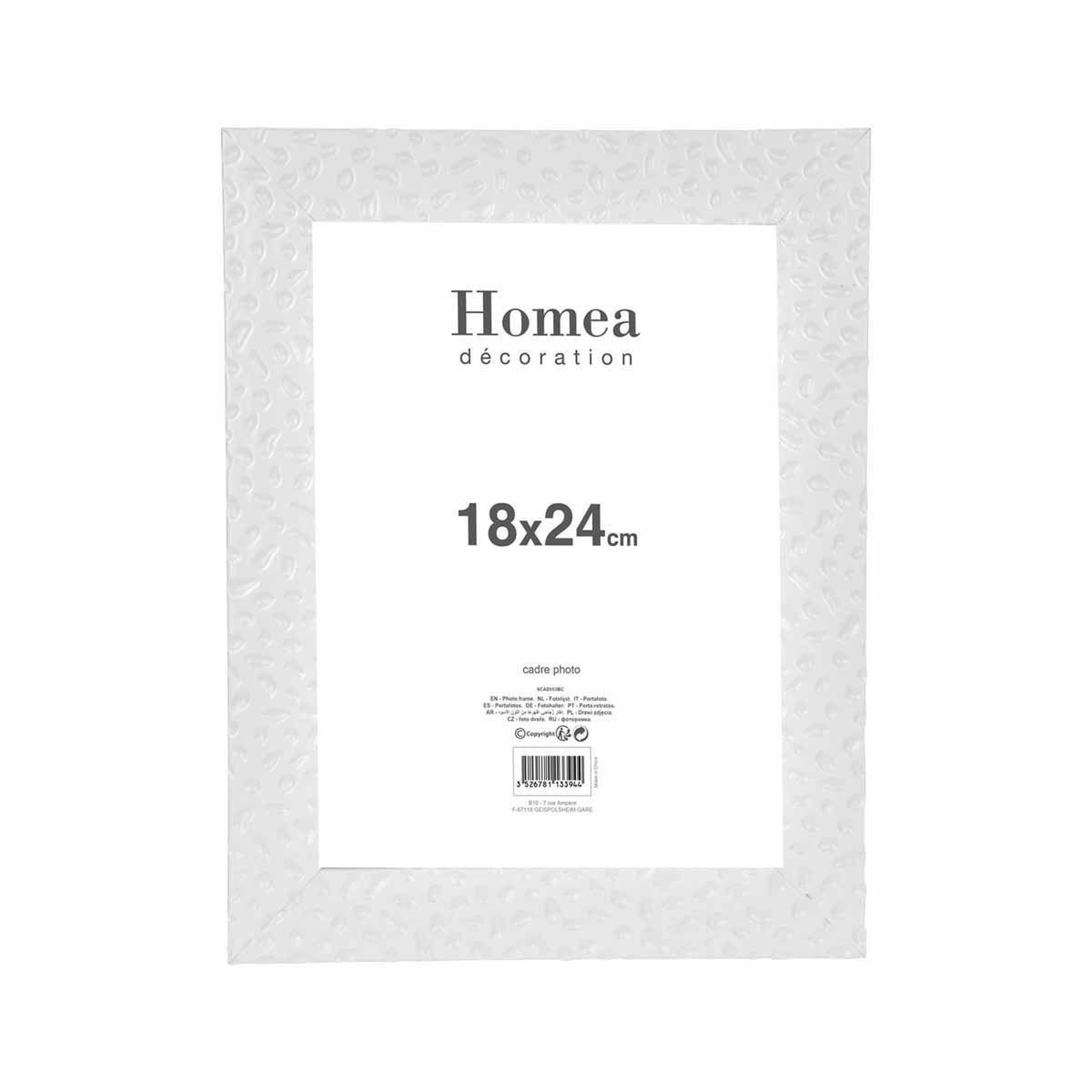 Voir la diapositive 2 : HOMEA Cadre photo déco  goutte d'eau  18x24cm blanc