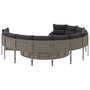 Voir la diapositive 5 : VIDAXL Canape de jardin avec coussins rond gris resine tressee