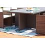 Voir la diapositive 4 : CONCEPT USINE Table et chaises 10 places encastrables résine marron-blanc MIAMI