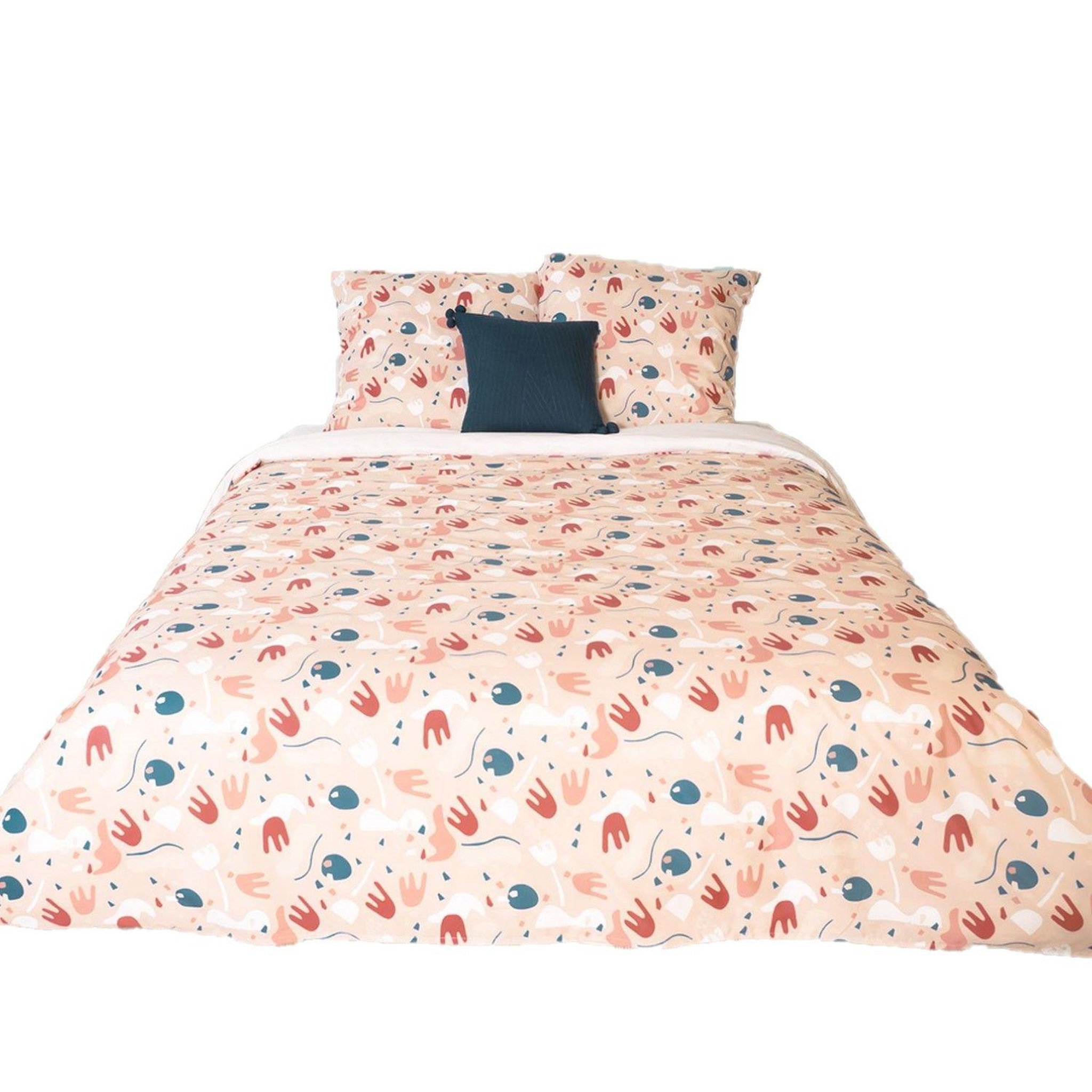 COTE DECO Parure de lit anaheim - microfibre 72 g/m² - 220 x 240 cm - rose