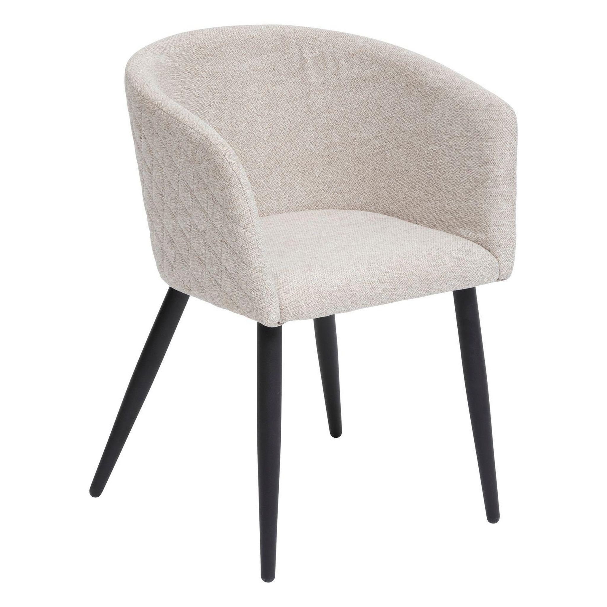 Voir la diapositive 2 : TOILINUX Lot de 2 fauteuils de table aubin en tissu effet matelassé - beige