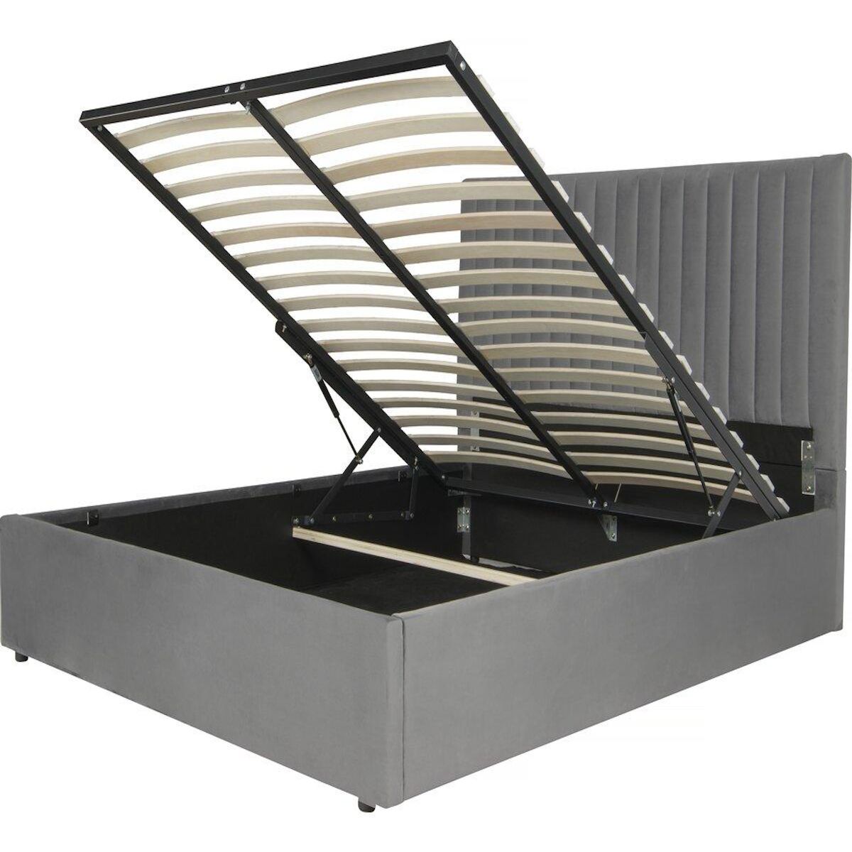 Habitat et Jardin Lit avec coffre  Mia  - 140 x 190 cm - Gris