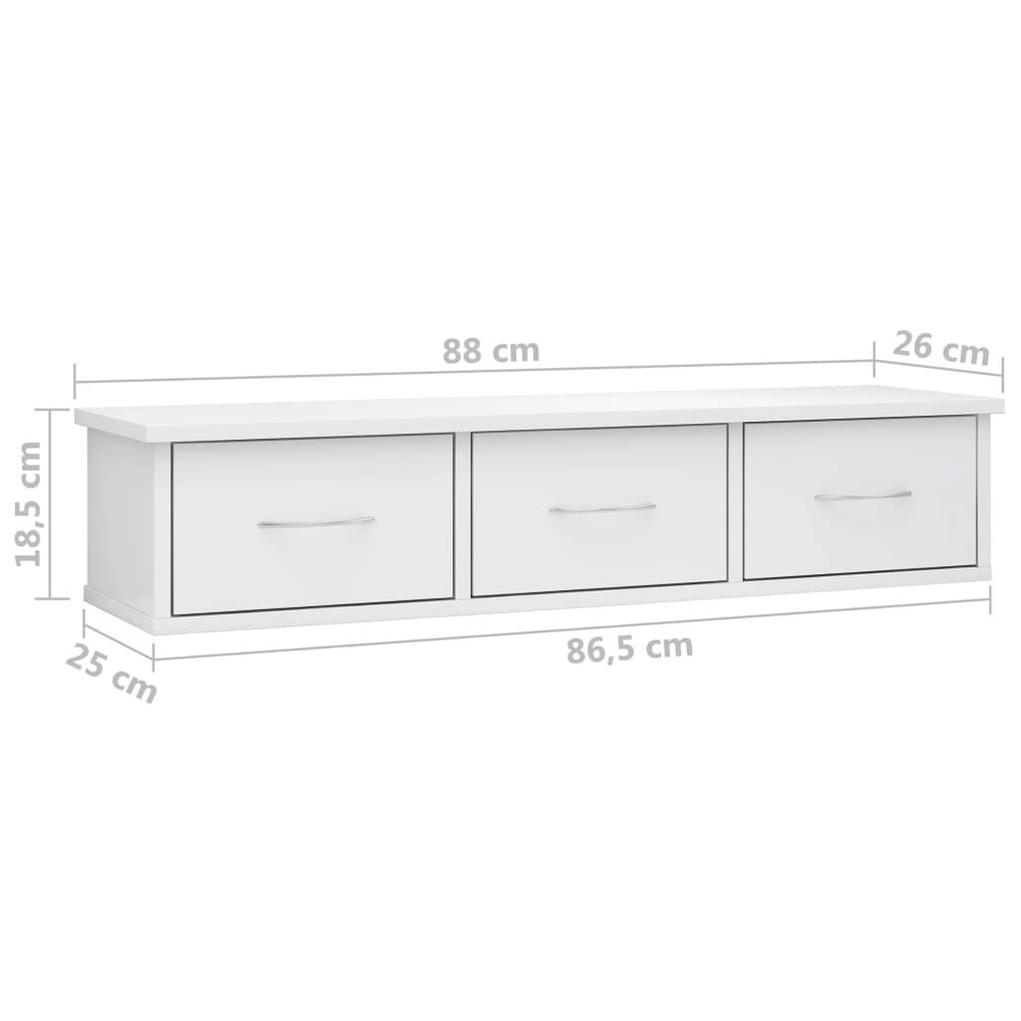 Voir la diapositive 6 : VIDAXL Etagere murale avec tiroirs Blanc brillant Bois d'ingenierie