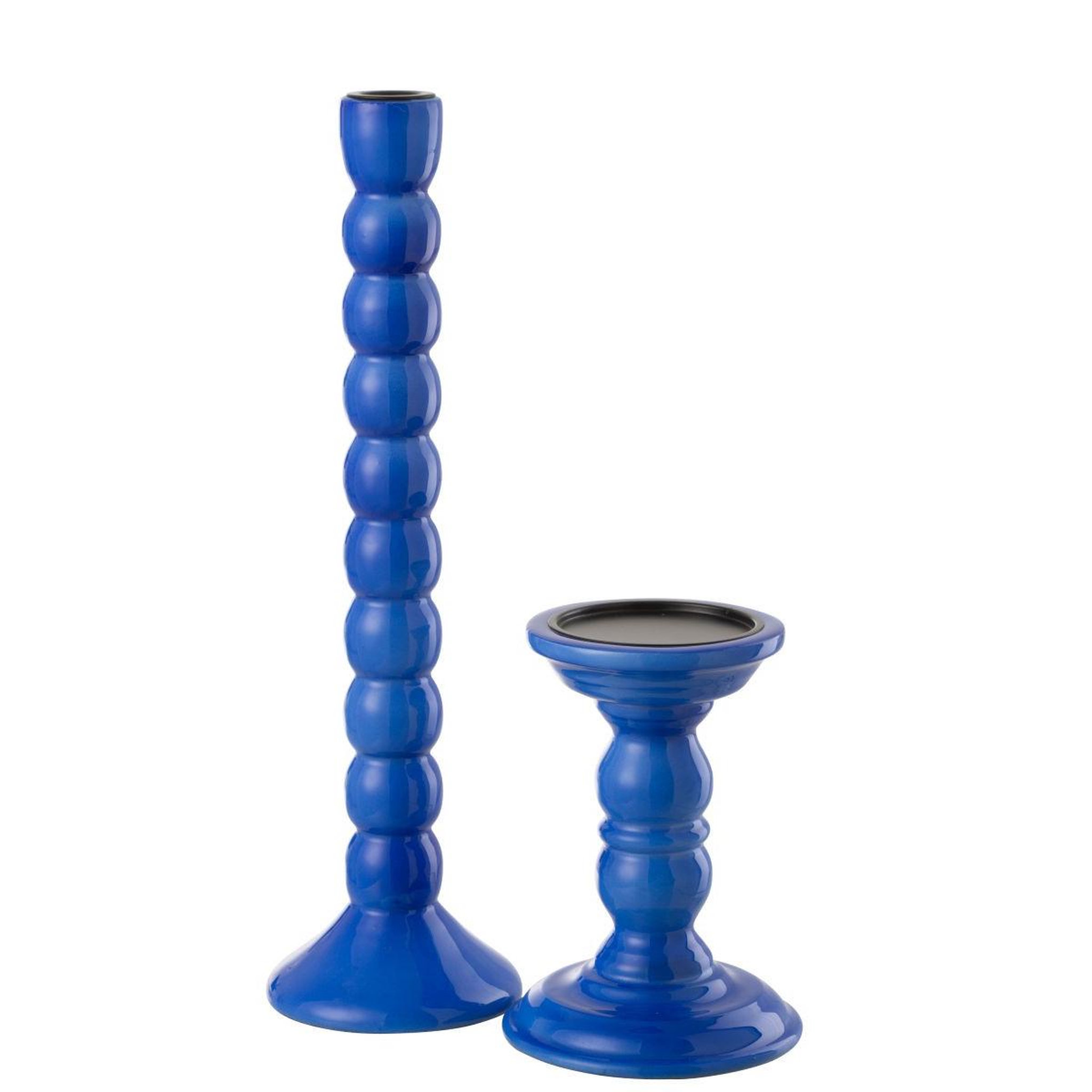 Voir la diapositive 3 : J-LINE Bougeoir design en bois  waldo  38cm bleu