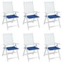 Voir la diapositive 4 : VIDAXL Coussins de chaise de jardin lot de 6 bleu royal 40x40x3 cm
