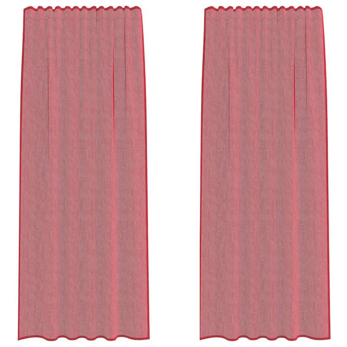 VIDAXL Rideaux en voile avec boucles 2 pcs rouge bordeaux 140x245 cm