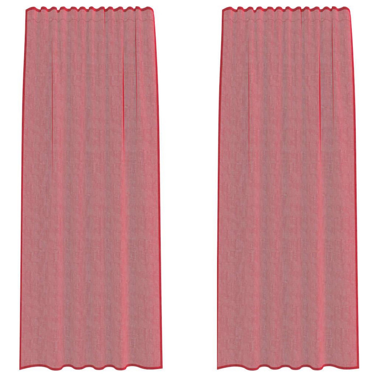 VIDAXL Rideaux en voile avec boucles 2 pcs rouge bordeaux 140x245 cm