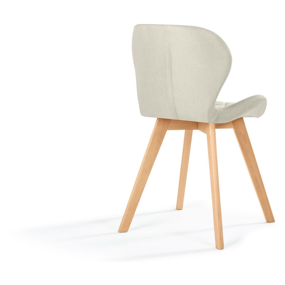 Lot de 4 chaises en tissu style scandinave pieds bois massif GAYA