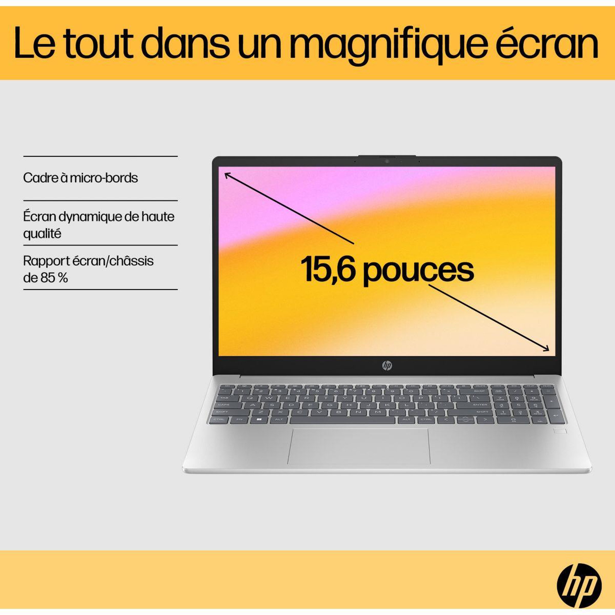 Voir la diapositive 4 : HP Ordinateur portable Laptop 15-fc0007nf