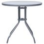 Voir la diapositive 2 : VIDAXL Table de jardin Gris clair 80 cm Acier et verre