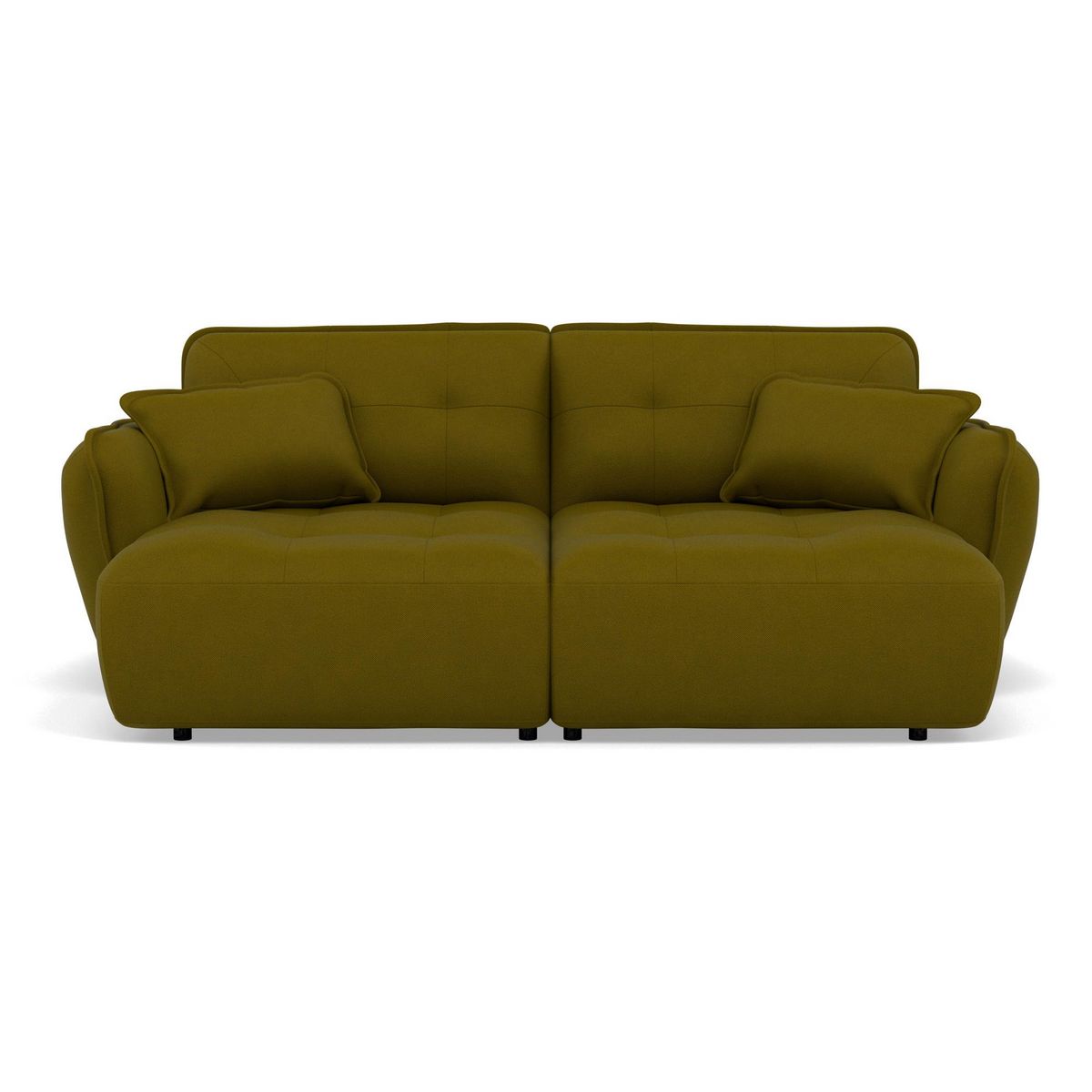 LISA DESIGN Thais - canapé droit 4 places avec double méridienne assise profonde en tissu texturé