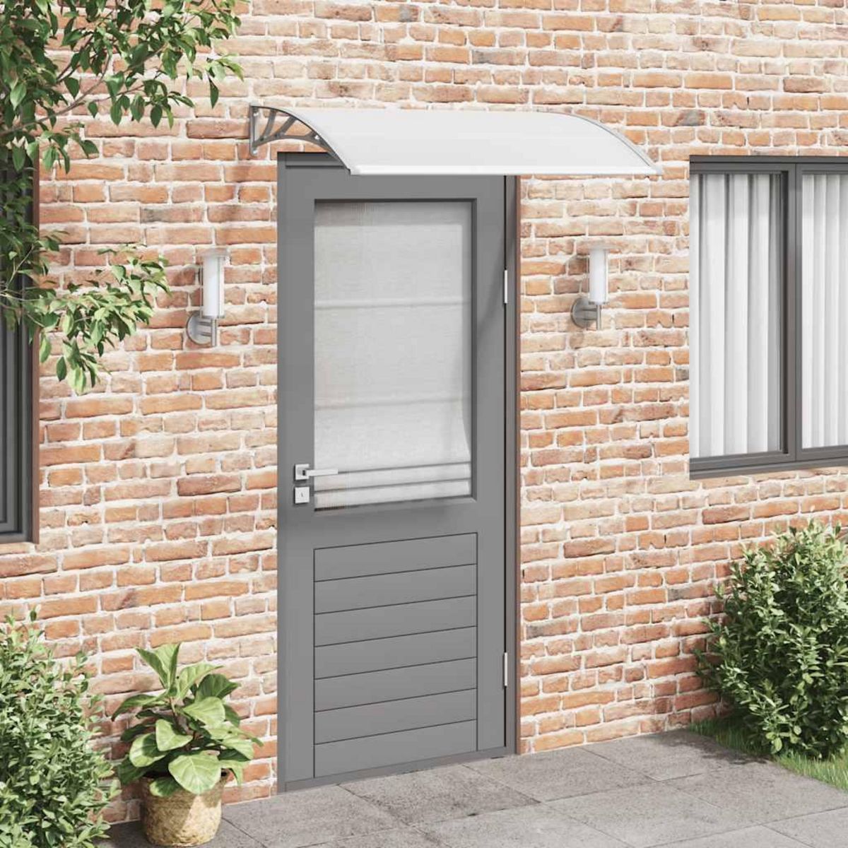 VIDAXL Auvent de porte Gris et transparent 120x75 cm PC