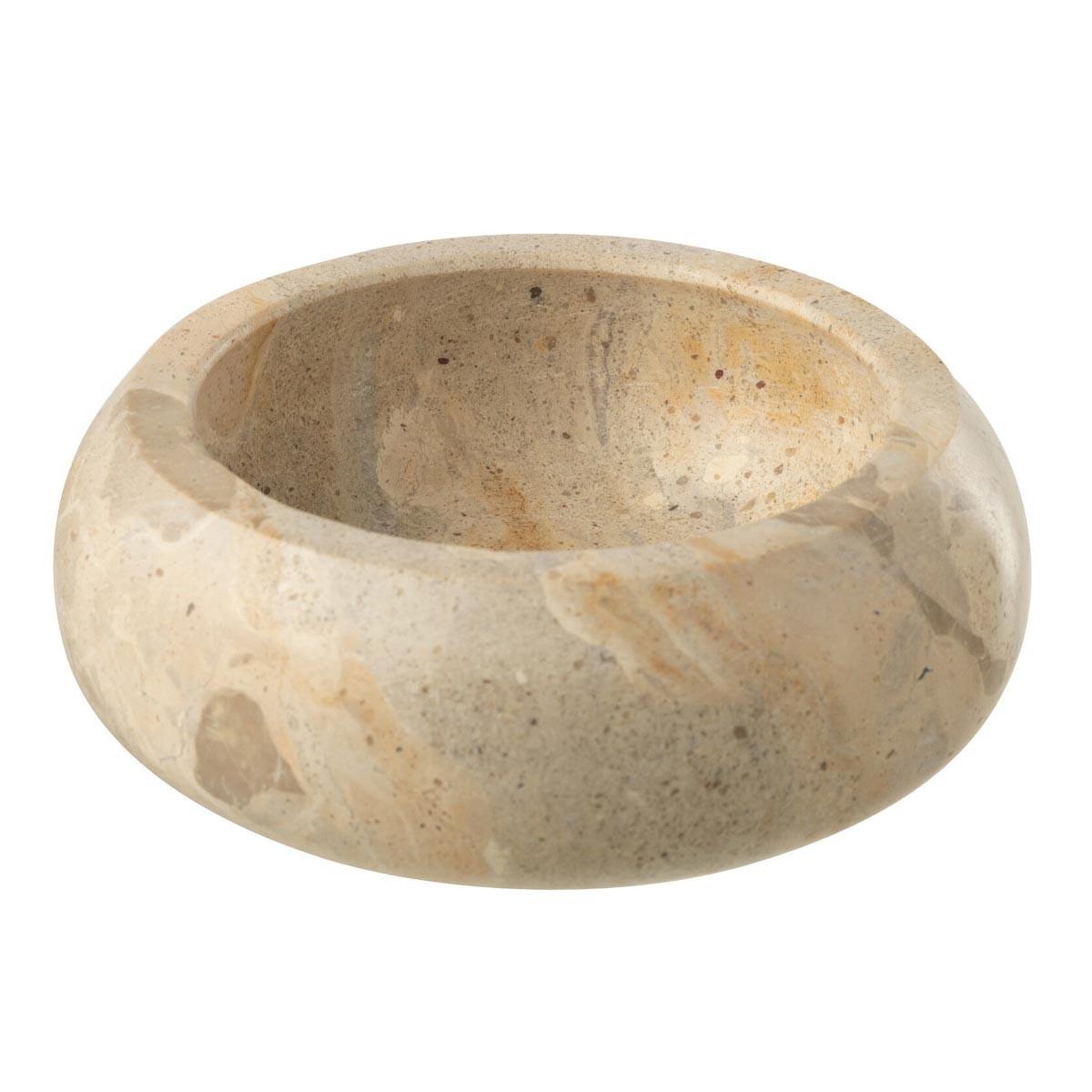 J-LINE Coupelle déco en marbre  chance  12cm beige