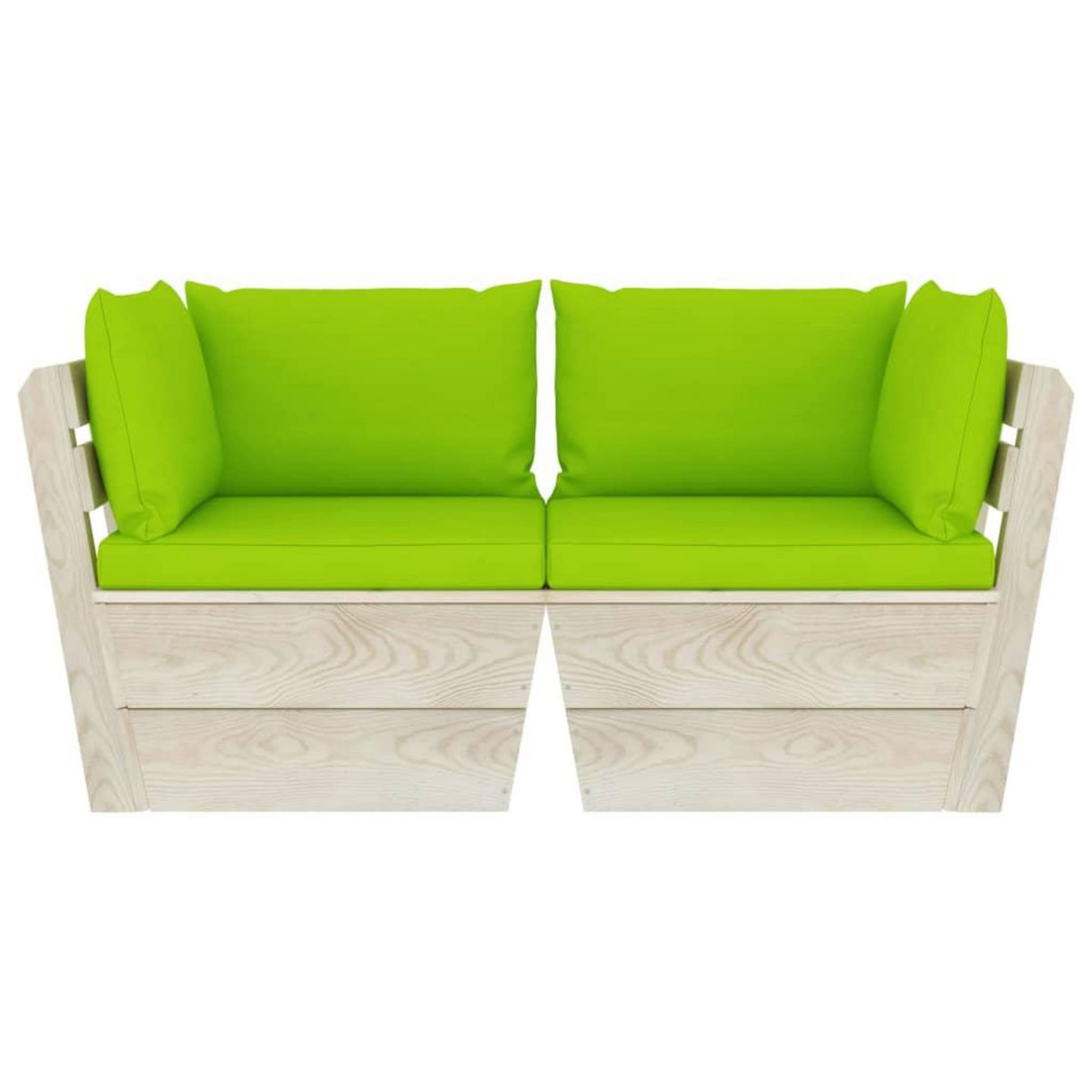 VIDAXL Canape palette a 2 places de jardin avec coussins Bois d'epicea