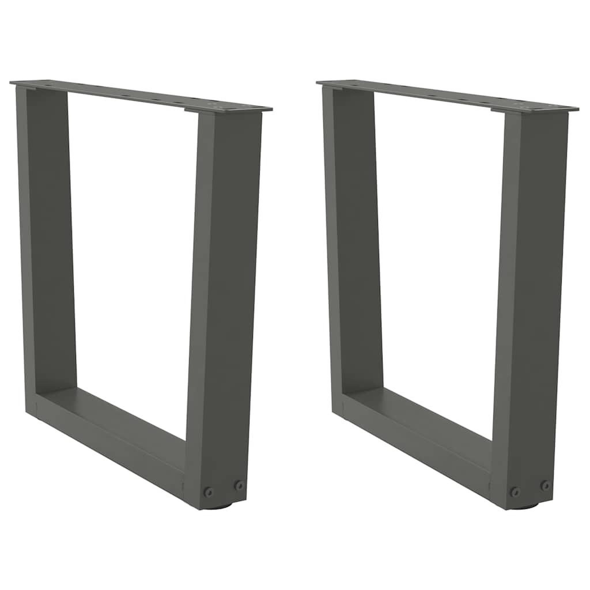VIDAXL Pieds de table a manger en forme de V 2 pcs anthracite acier