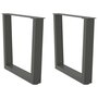 Voir la diapositive 1 : VIDAXL Pieds de table a manger en forme de V 2 pcs anthracite acier