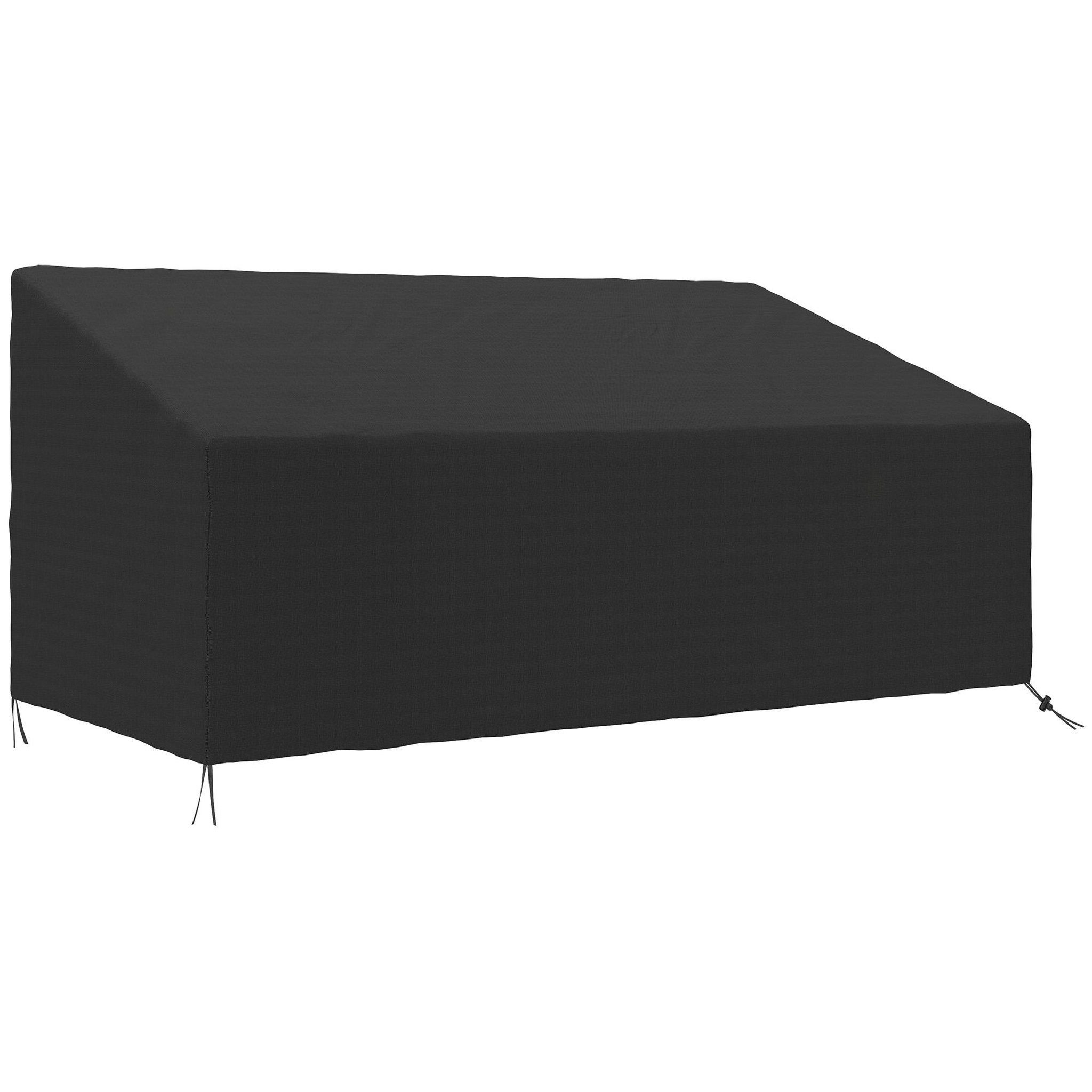 OUTSUNNY Housse canapé exterieur 3 places - housse salon de jardin - dim. 218x111x63/101cm - polyester haute densité noir