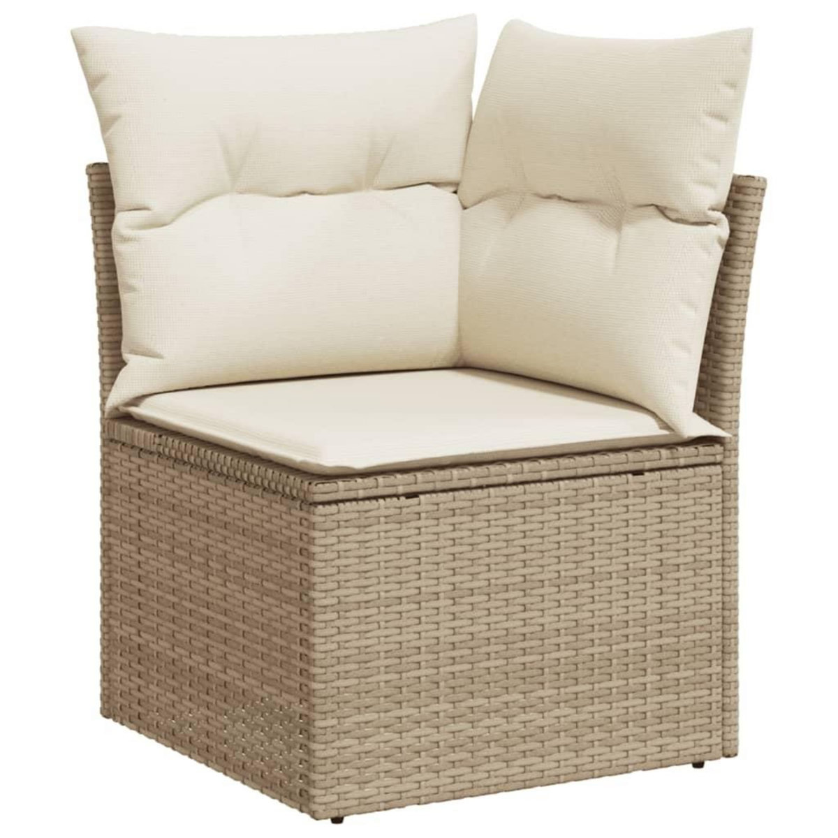 VIDAXL Salon de jardin avec coussins 13 pcs beige resine tressee