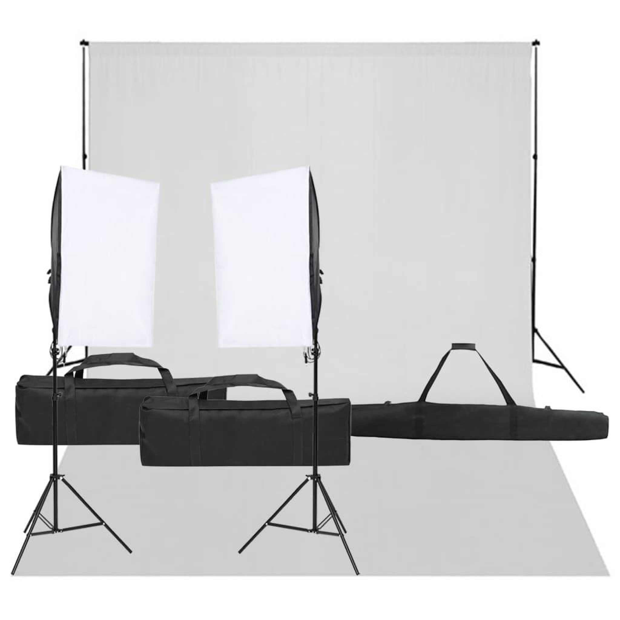 VIDAXL Kit de studio photo avec eclairage et toile de fond