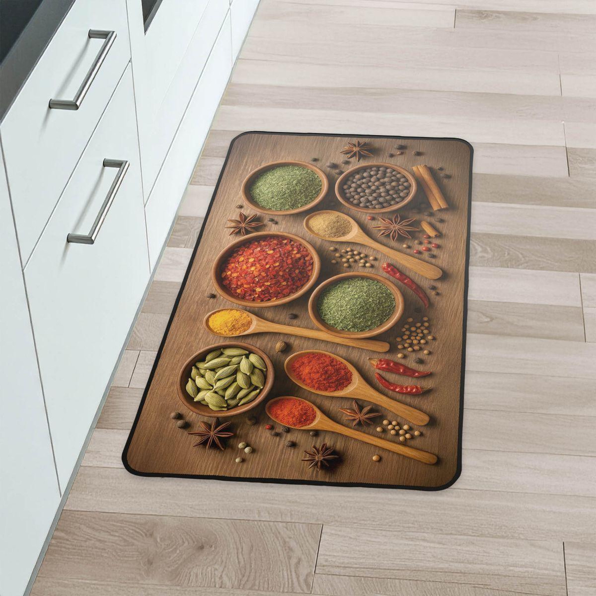 Voir la diapositive 2 : Douceur d'Intérieur Tapis imprimé  spicy  45x75cm marron