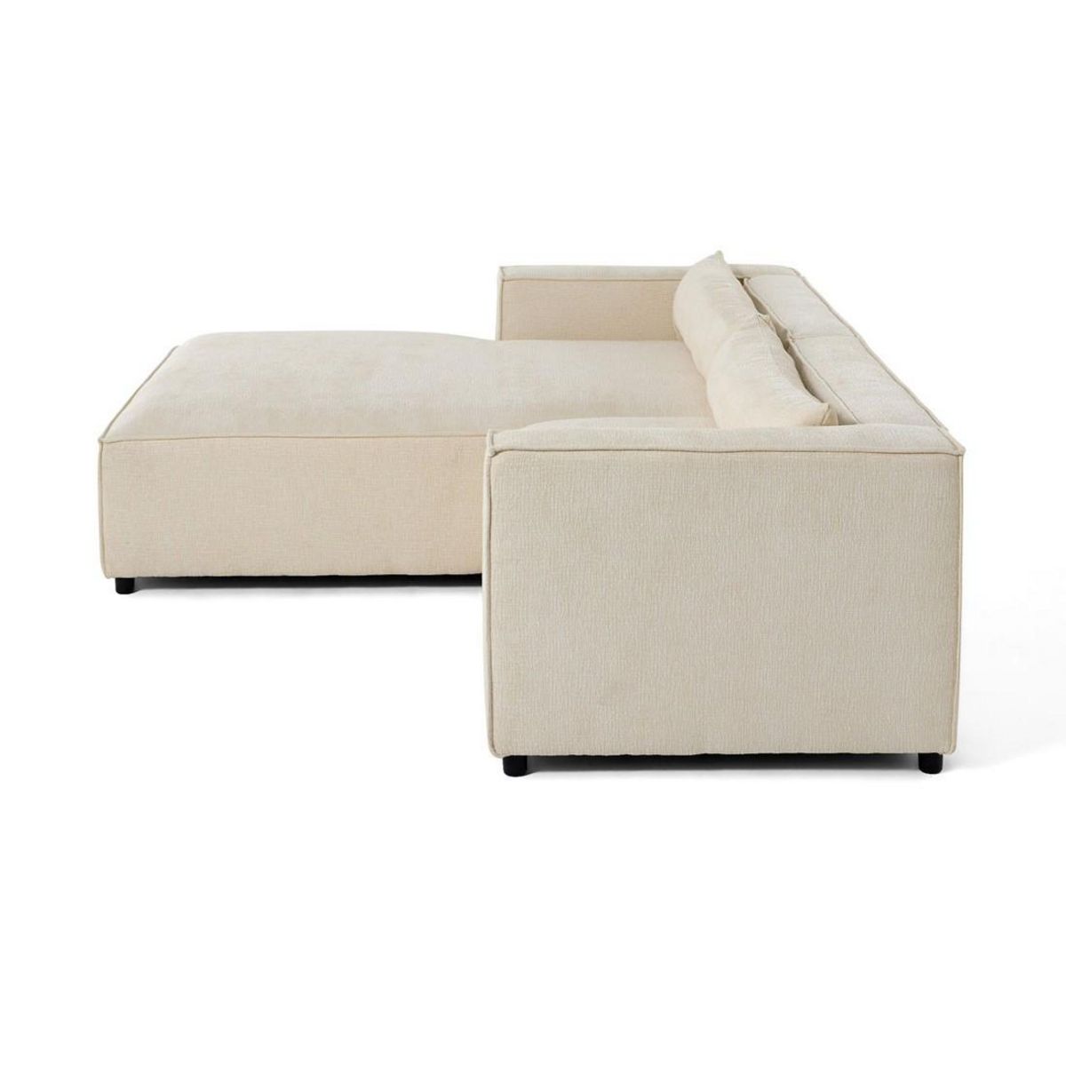 LISA DESIGN Ela - canapé d'angle gauche 4 places - en tissu velours relief