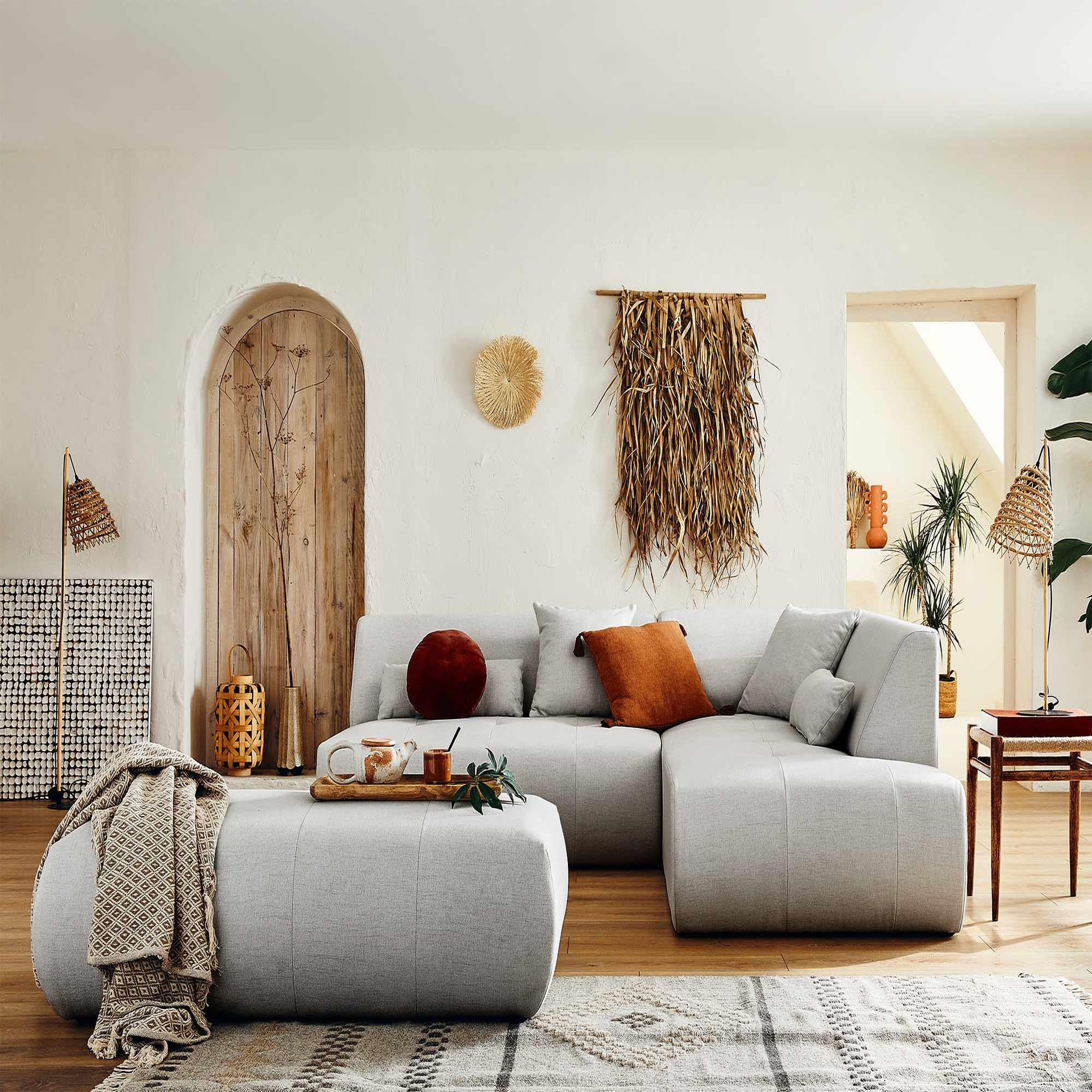 Voir la diapositive 2 : BEST MOBILIER Onyx - canapé modulable d'angle droit 5 places - en tissu