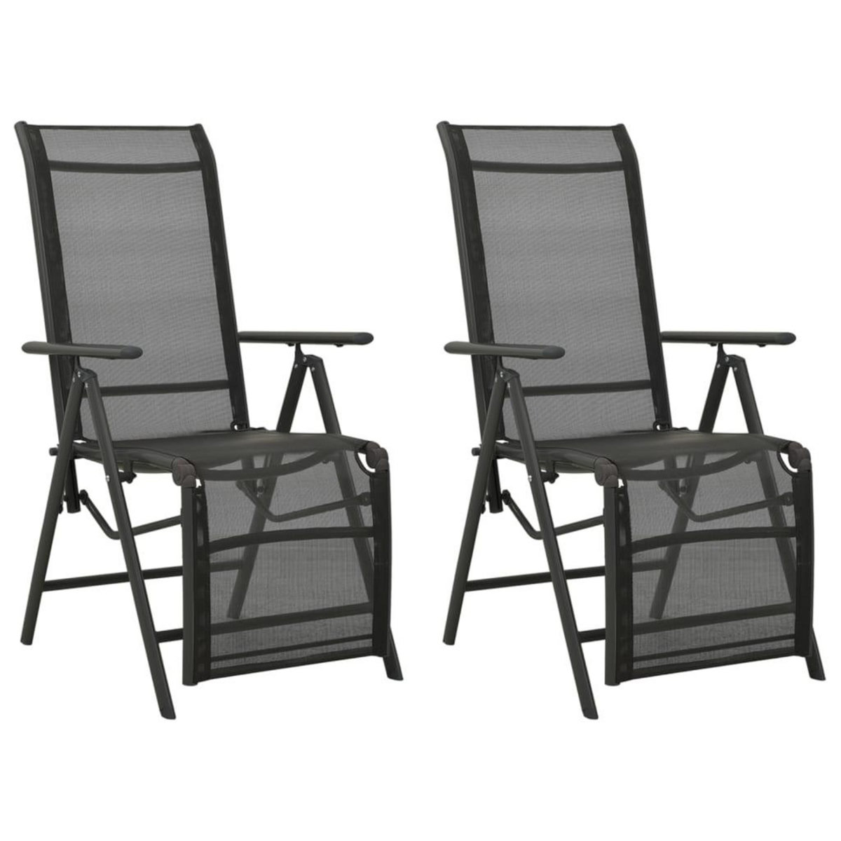 VIDAXL Chaises inclinables de jardin lot de 2 Textilene et aluminium