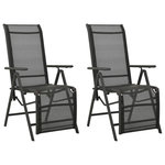 VIDAXL Chaises inclinables de jardin lot de 2 Textilene et aluminium