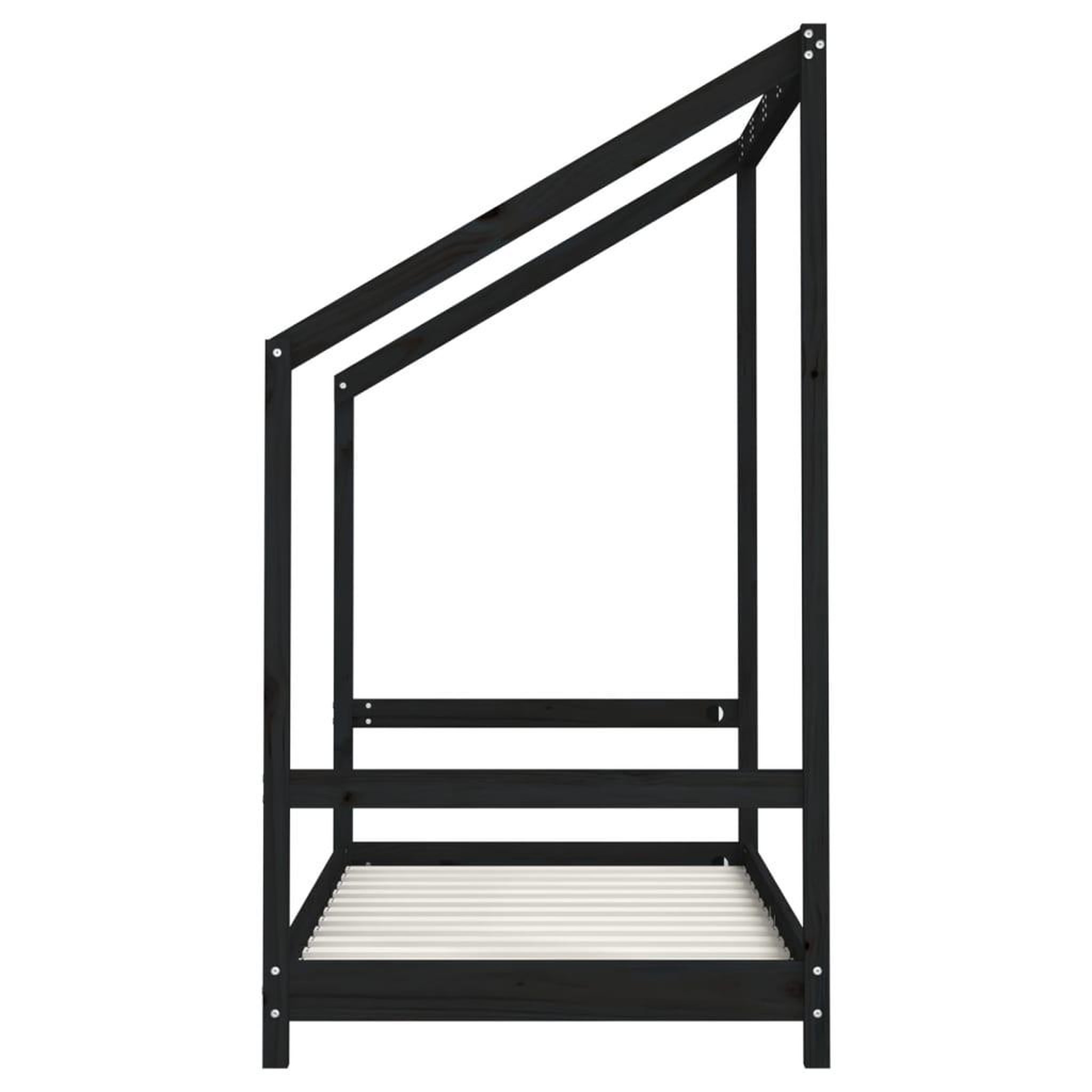 Voir la diapositive 5 : VIDAXL Cadre de lit pour enfant noir 80x160 cm bois de pin massif