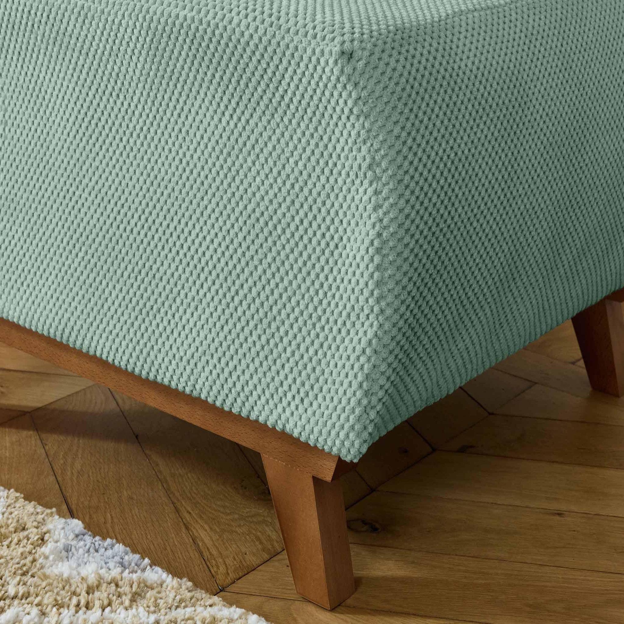 Voir la diapositive 3 : BEST MOBILIER Cristal - pouf modulable - 65 cm - en velours texturé