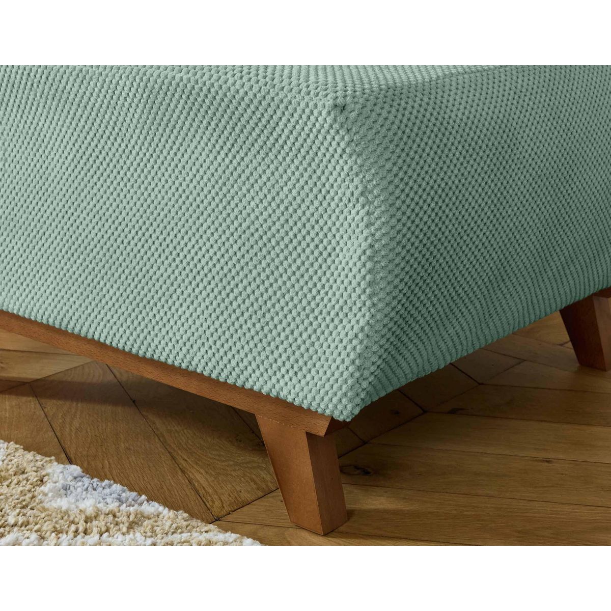 BEST MOBILIER Cristal - pouf modulable - 65 cm - en velours texturé