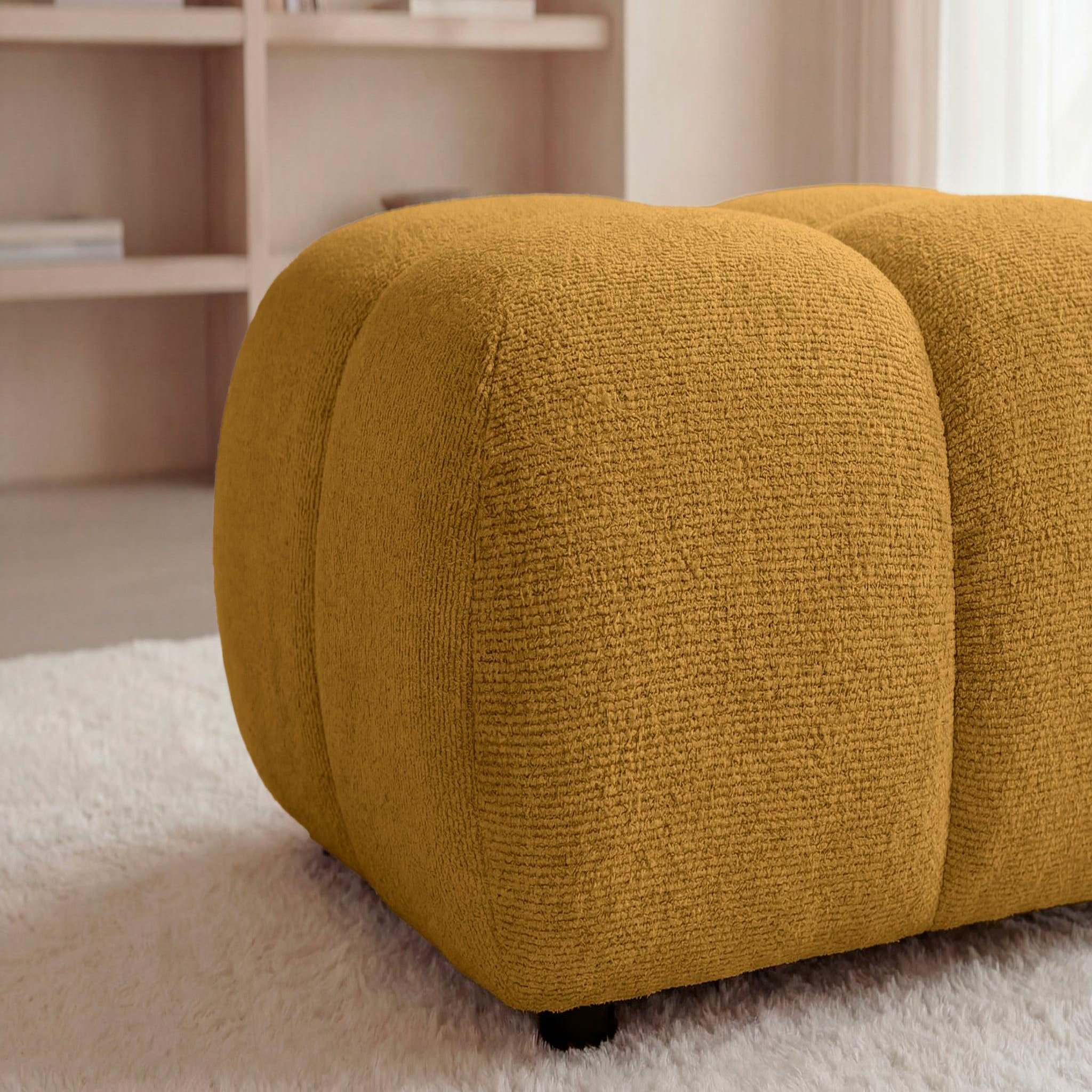 Voir la diapositive 4 : CASANOVA PARIS Constance - pouf en tissu chenille 72x72x43.5