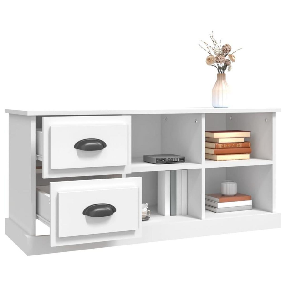 VIDAXL Meuble TV blanc 102x35,5x47,5 cm bois d'ingenierie