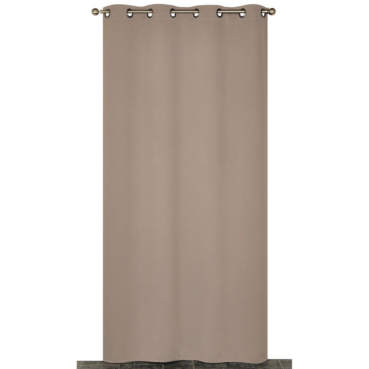 Rideau occultant uni à oeillets en polyester