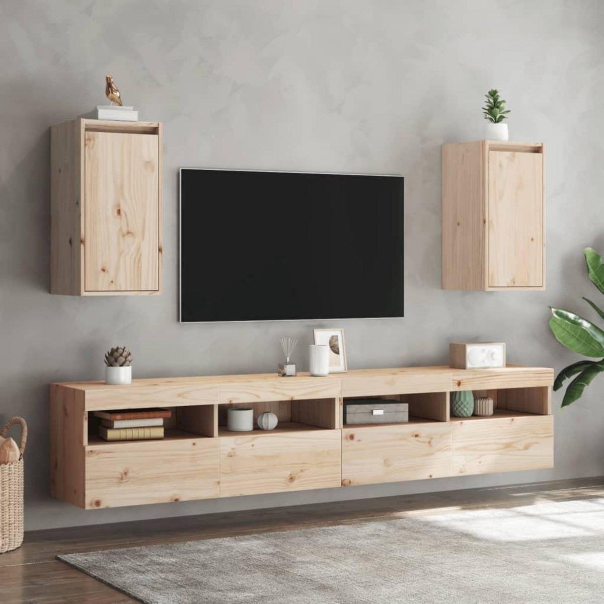 VIDAXL Armoires murales 2 pcs 30x30x60 cm Bois de pin massif