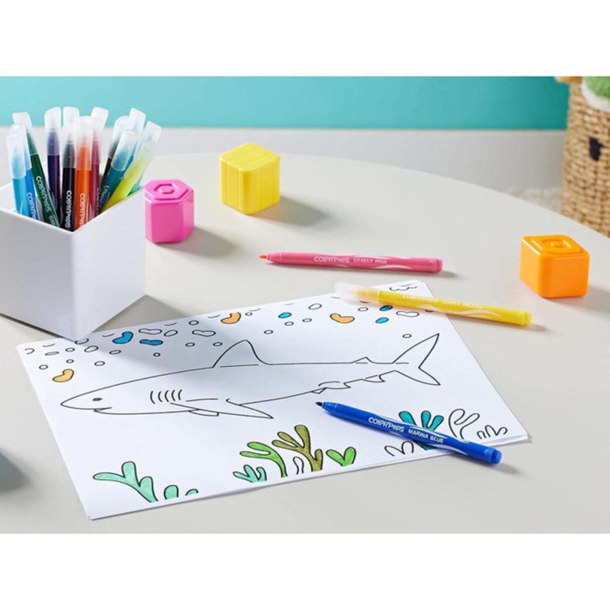 Voir la diapositive 3 : MAPED Lot de 24 feutres lavables à pointe feutre ColorPeps Jungle, couleurs vives pour dessins créatifs enfants dès 3 ans