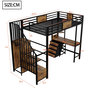 Voir la diapositive 3 : MERAX Lit mezzanine 90x200 cm coloris noir led métal