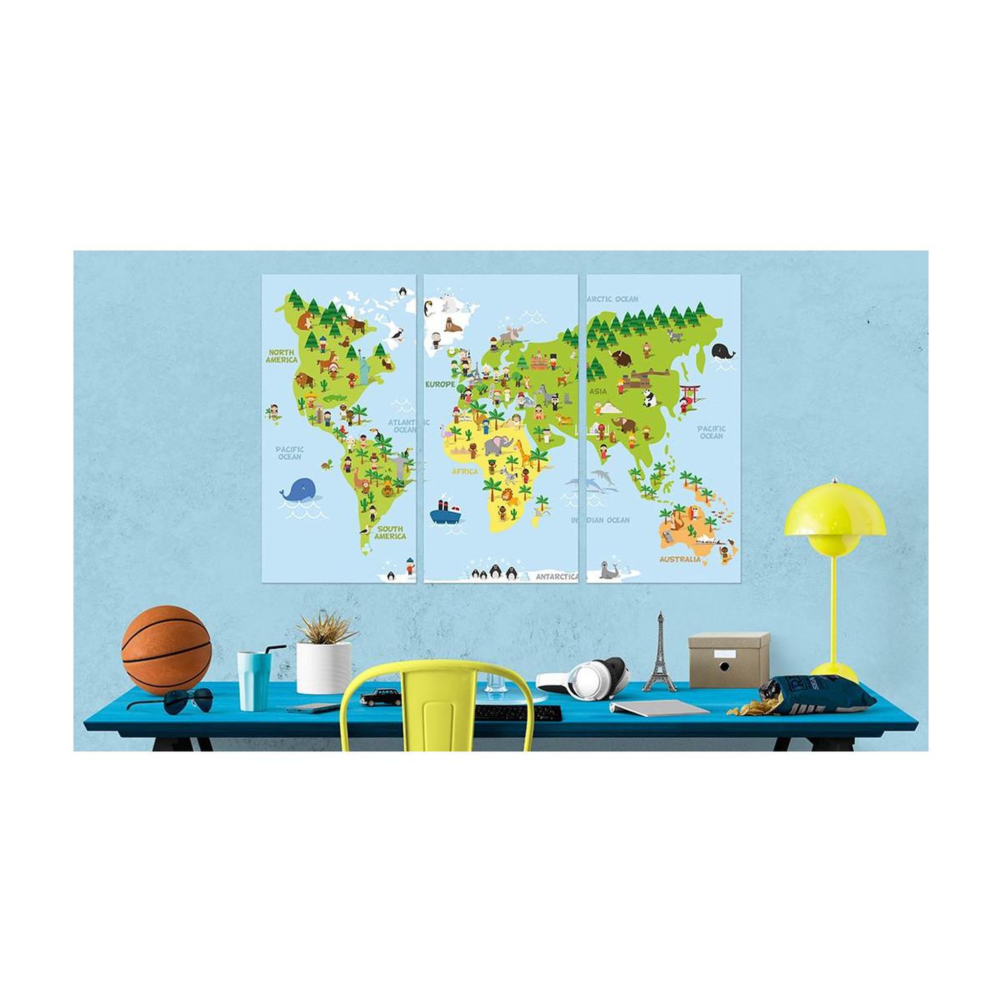Voir la diapositive 2 : Paris Prix Tableau en Liège  Carte du Monde - Children's World