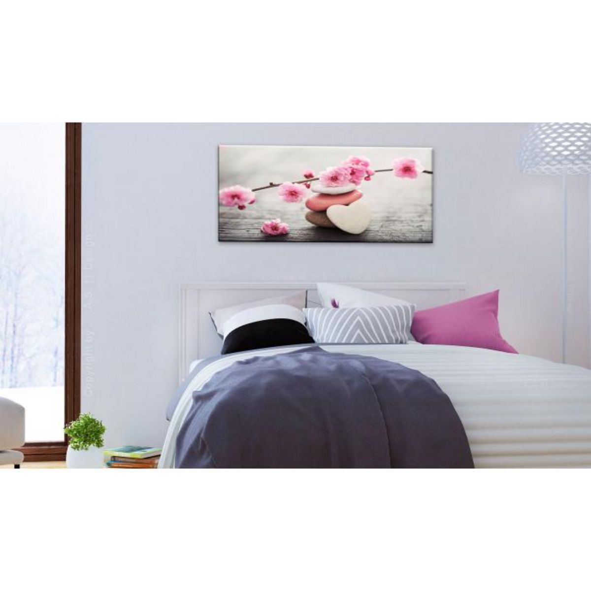 Paris Prix Tableau Imprimé  Tricoloured Pebbles Wide  45x100cm